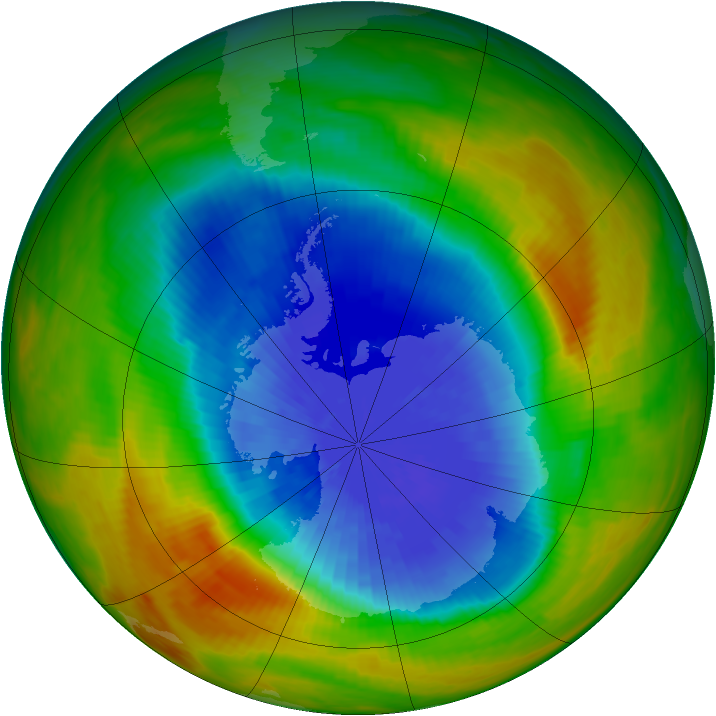 Antarctic ozone map for 30 September 1984